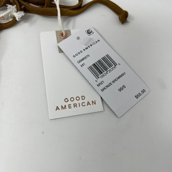 NEW! Good American Bikini Bottom Always Fits Tiny Ties Bronze - 00/0 - Picture 3 of 6